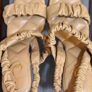 Sam Edelman Beige Ruffled heel Sandals